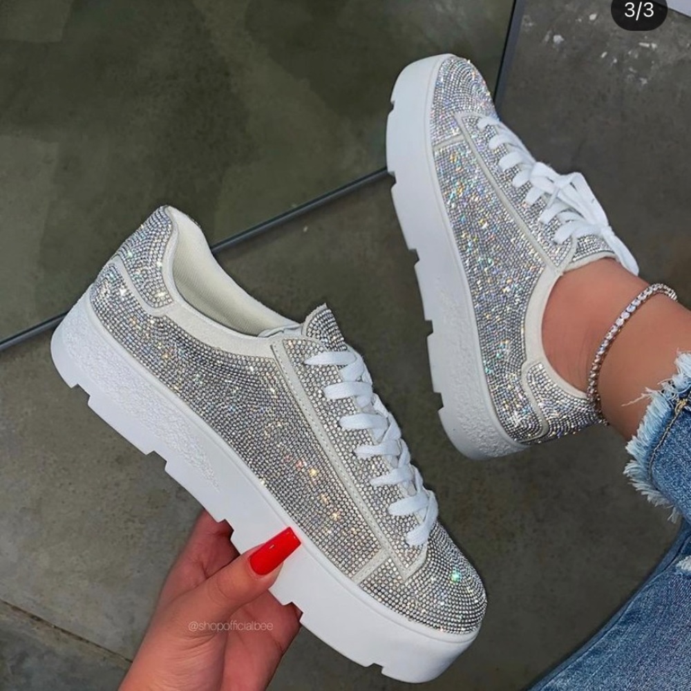 Cape Robbin Rhinestone Platform Sneakers